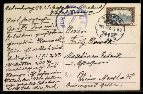 AK Sopron, Rathaus mit Turm