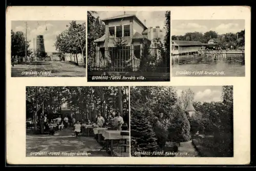 AK Gyopáros-Fürdö, Községi étterem, Kökény villa, Horváth villa