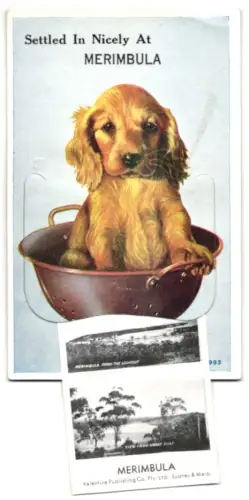 Leporello-AK Merimbula, Spencer Park, Lake Scene, Wharf Road, Rainbow Rock, Ocean Beach, View of Merimbula