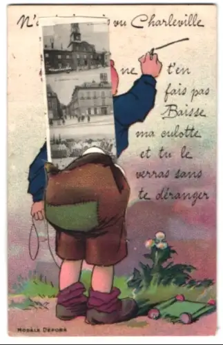 Leporello-AK Charleville, Le vieux Molin, Le Fontaine Ducale, Chateau Corneau