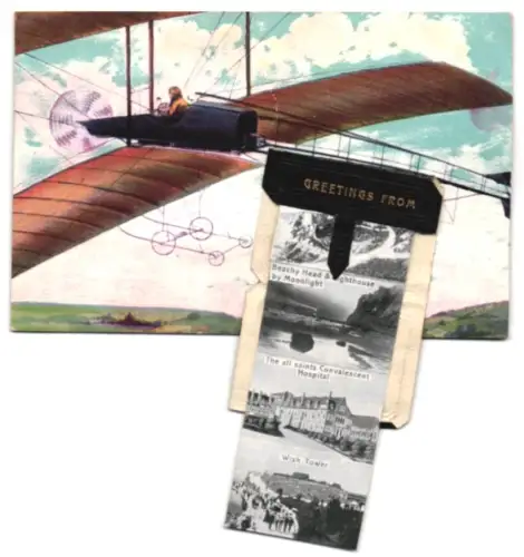 Leporello-AK Eastbourne, Bowlino Green, Beachy Head, Grand Parade