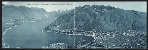 Klapp-AK Como /Lago di Como, Panorama del 1o bacino con Como e Brunate