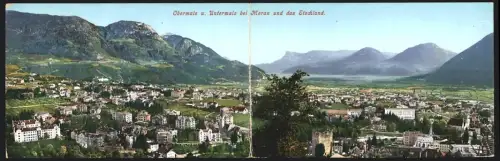 Klapp-AK Obermais bei Meran, Obermais und Untermais und das Etschland