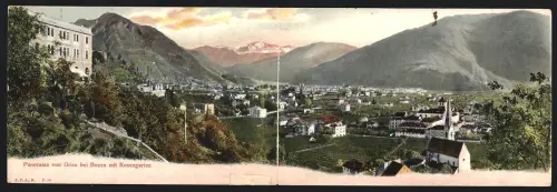 Klapp-AK Gries, Panorama mit Rosengarten