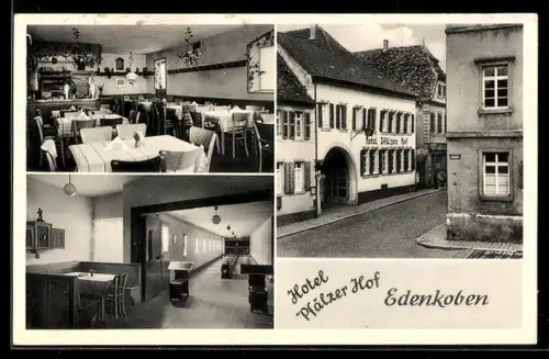 AK Edenkoben, Hotel Pfälzer Hof, Innenansichten
