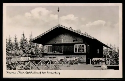 AK Ilmenau i. Thür., Cafe Bobhütte auf dem Lindenberg