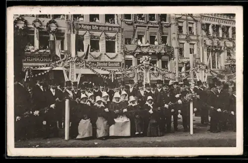 AK Aachen, Markt mit Geschäften
