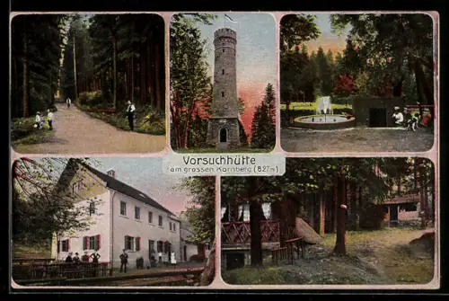 AK Kirchenlamitz, Ansichten mit der Vorsuchhütte am grossen Kornberg