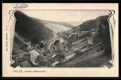 AK Oelze /Oberes Schwarzatal, Teilansicht mit Strassenpartie