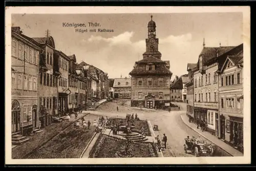AK Königsee, Hügel mit Rathaus