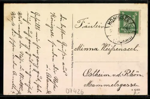 AK Königsee, Hügel mit Rathaus