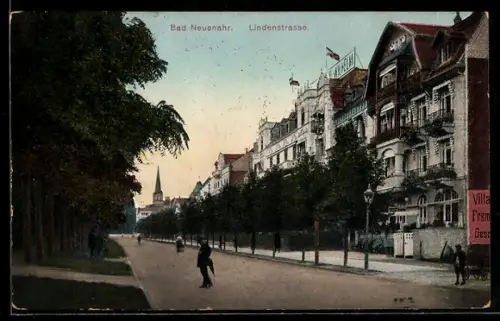 AK Bad Neuenahr, Lindenstrasse mit Hotel und Wohnhäusern