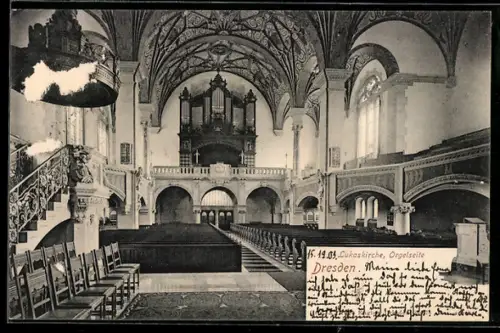 AK Dresden-Plauen, Lukaskirche, Orgelseite