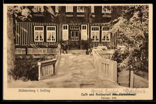 AK Mühlenberg i. Solling, Cafe und Restaurant Alb. Fleischhauer