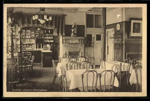 AK Wilhelmshaven, Restaurant Fürst Bismarck, Innenansicht