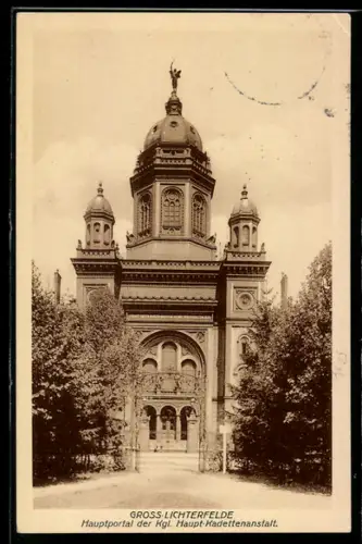 AK Berlin-Gross-Lichterfelde, Hauptportal der Königlichen Haupt-Kadettenanstalt