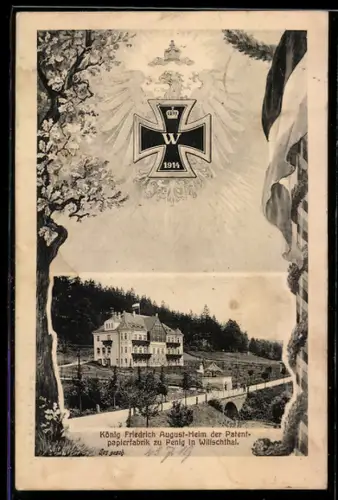 AK Penig in Wilischthal, König Friedrich August-Heim der Patent-Papierfabrik