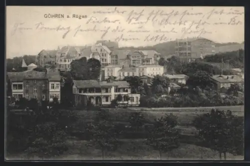 AK Göhren a. Rügen, Ortsansicht mit Villen und Pensionen