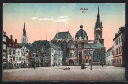 AK Aachen, Dom, Panorama