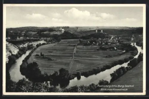 AK Rudelsburg, Ort u. Burg Saaleck, Blick vom Himmelreich