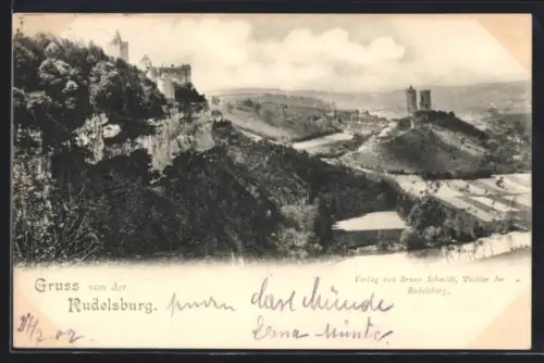 AK Rudelsburg, Burgansicht und Umgebung
