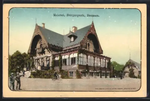 AK Bremen, Gasthaus Meierei, Bürgerpark