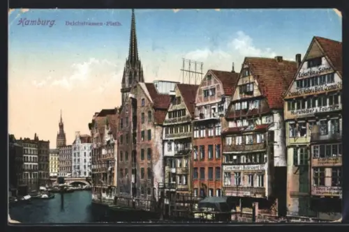 AK Alt-Hamburg, Deichstrassen-Fleth aus der Vogelschau