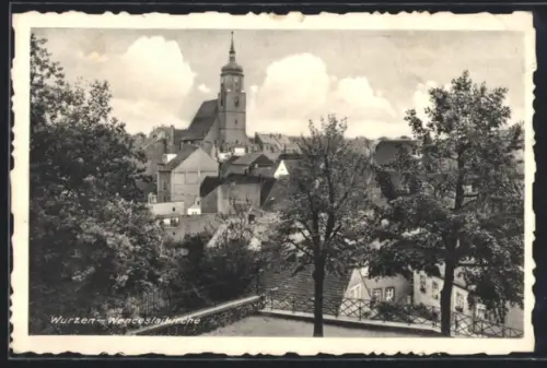 AK Wurzen, Teilansicht mit Wenceslaikirche