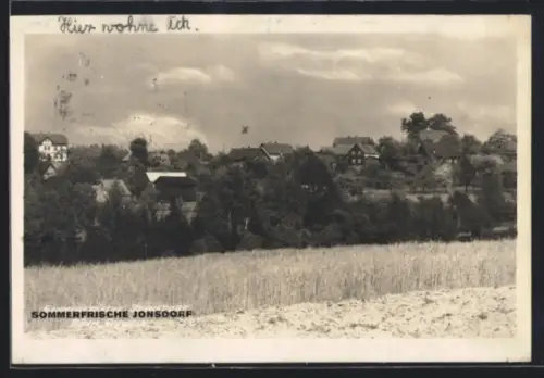 AK Jonsdorf, Ortsansicht von einem Feld aus