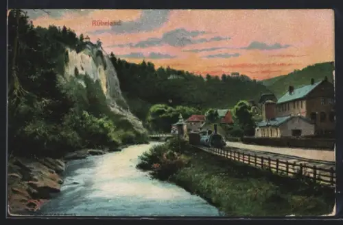 AK Rübeland, Harz-Zahnradbahn, Flusspartie