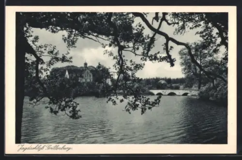 AK Grillenburg, Jagdschloss, Brücke, See