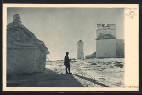 AK Brocken, Brockenhaus im Rauhreif