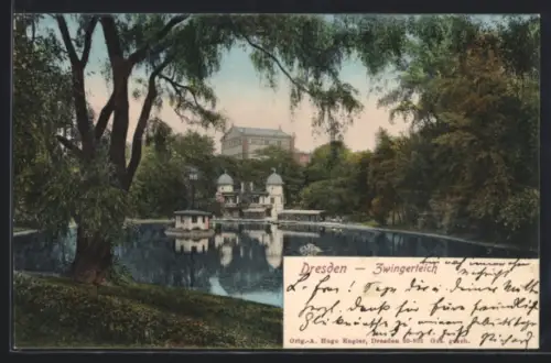 AK Dresden, Zwingerteich, Gebäude