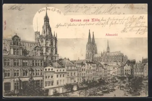AK Köln, Altmarkt, Dom, Rathaus