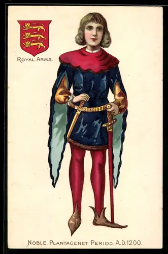 AK Noble of the Plantagenet Period, A.D. 1200 with Royal Coat of Arms