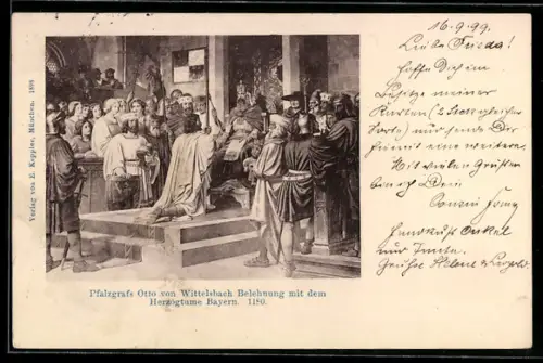 AK Pfalzgrafs Otto von Wittelsbach Belehnung mit dem Herzogtume Bayern