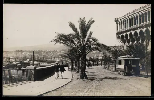 AK Genova, Circonvallazione a Mare, Strassenbahn