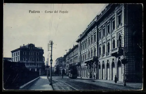 AK Padova, Corso del Popolo, Strassenbahn