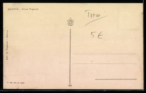 AK Genova, Corso Paganini, Strassenbahn