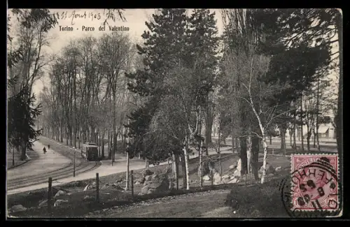 AK Torino, Parco del Valentino, Strassenbahn