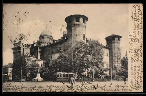 AK Torino, Palazzo Madame, Strassenbahn