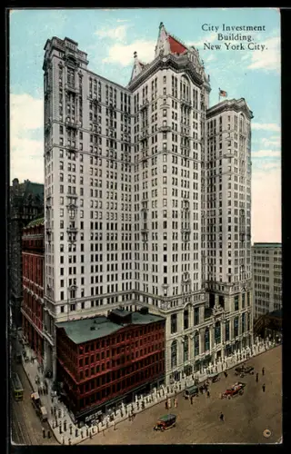 AK New York, NY, City Investment Building, Broadway between Cortlandt and Church Streets