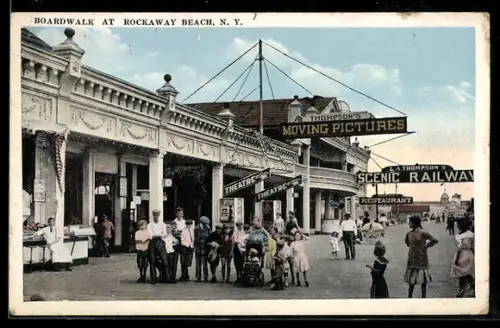 AK New York, NY, Boardwalk at Rockaway Beach