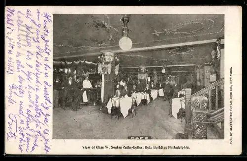 AK New York, NY, View of Chas W. Souls Raths-Keller, Betz Building Philadelphia