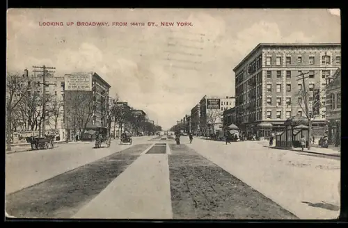 AK New York, NY, Looking up Broadway from 144th St.