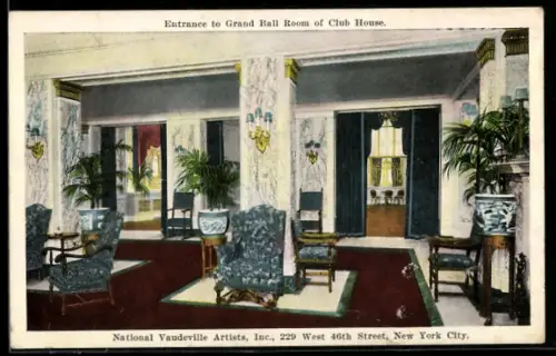 AK New York, NY, Entrance to Grand Ball Room of Club House