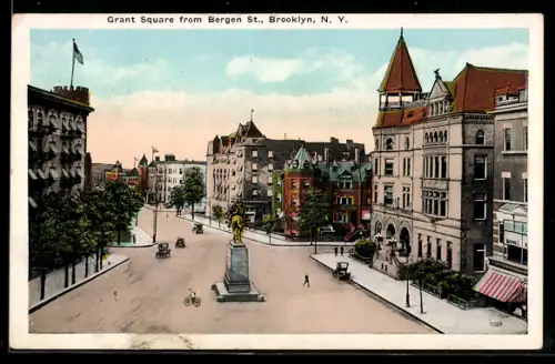 AK New York, NY, Grant Square from Bergen St.