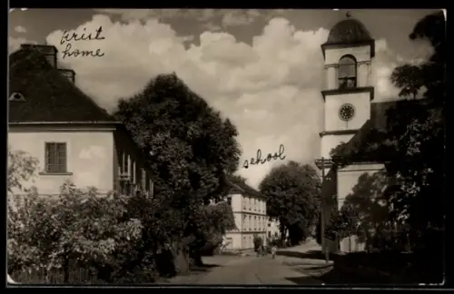 AK Dolní Dobrouc, Kostel, Skola