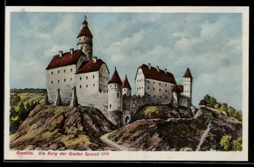 AK Gradlitz, Die Burg der Grafen Sporck