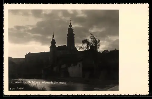 AK Krummau, Schloss, Abendstimmung